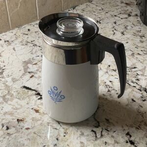 6 cup Corning Ware Coffee Pot Cornflower (POT AND LID ONLY)